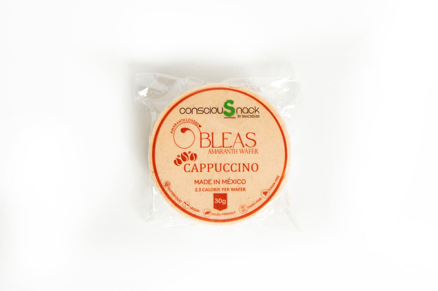 Amaranth Wafers Obleas Cappuccino ConsciouSnack 1 oz