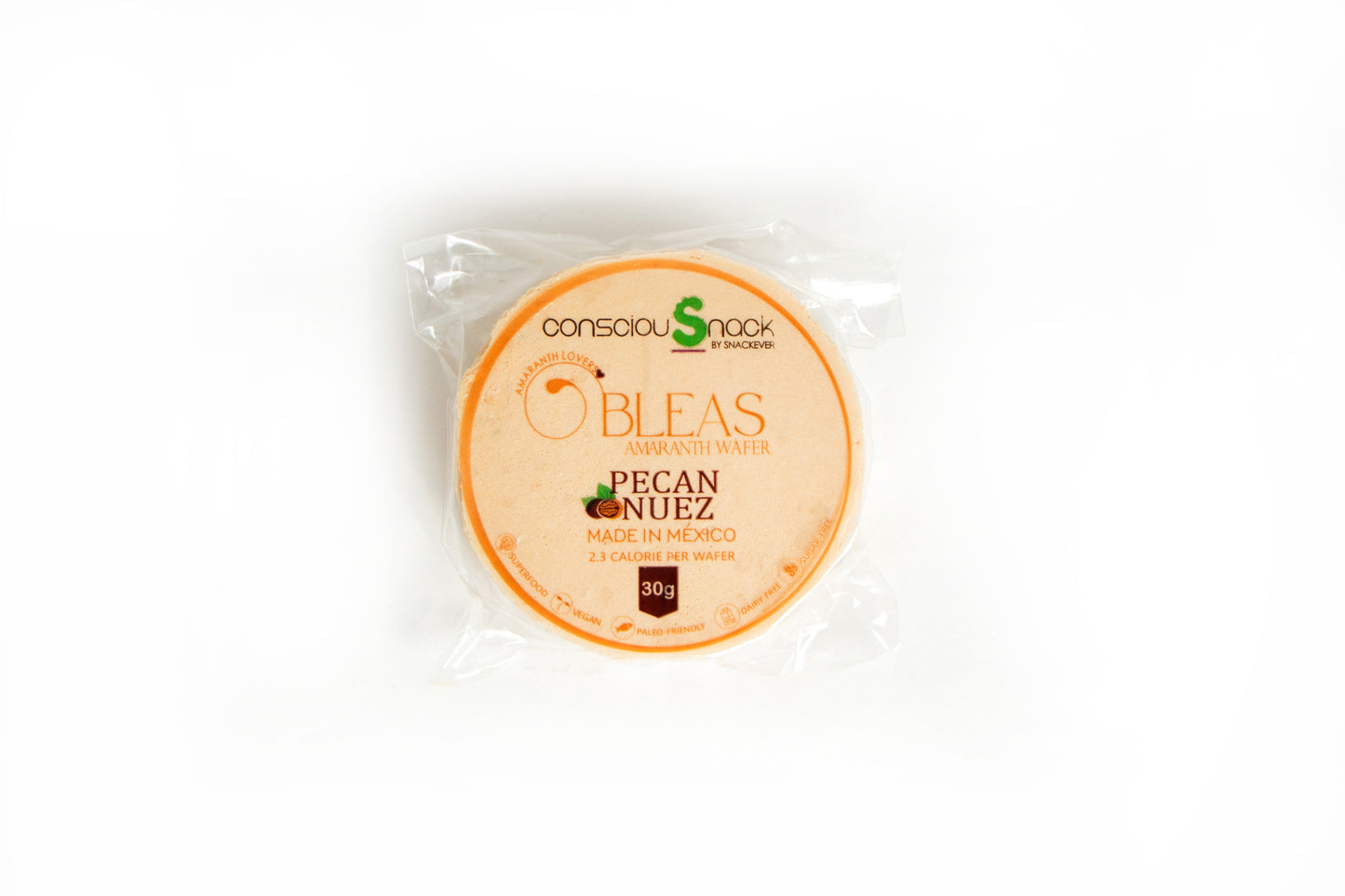 Amaranth Wafers Obleas Pecan ConsciouSnack