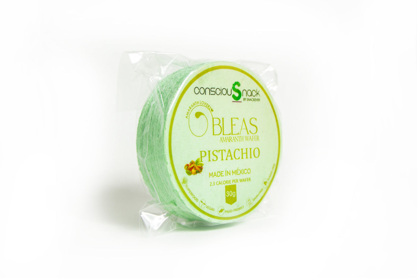 Amaranth Wafers Obleas Pistachio ConsciouSnack